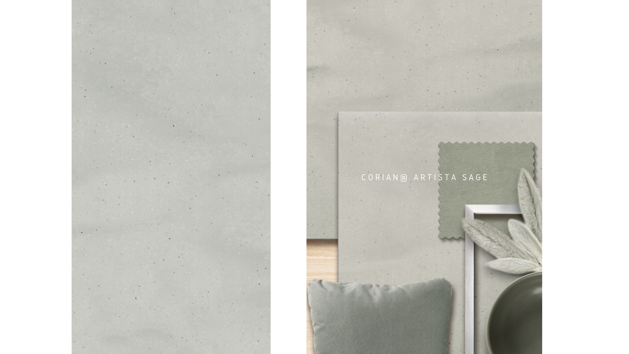 Corian® Artista Sage nowe kolory corian design premiera 2024 inspired by nature canvas kolekcje corian solid surface