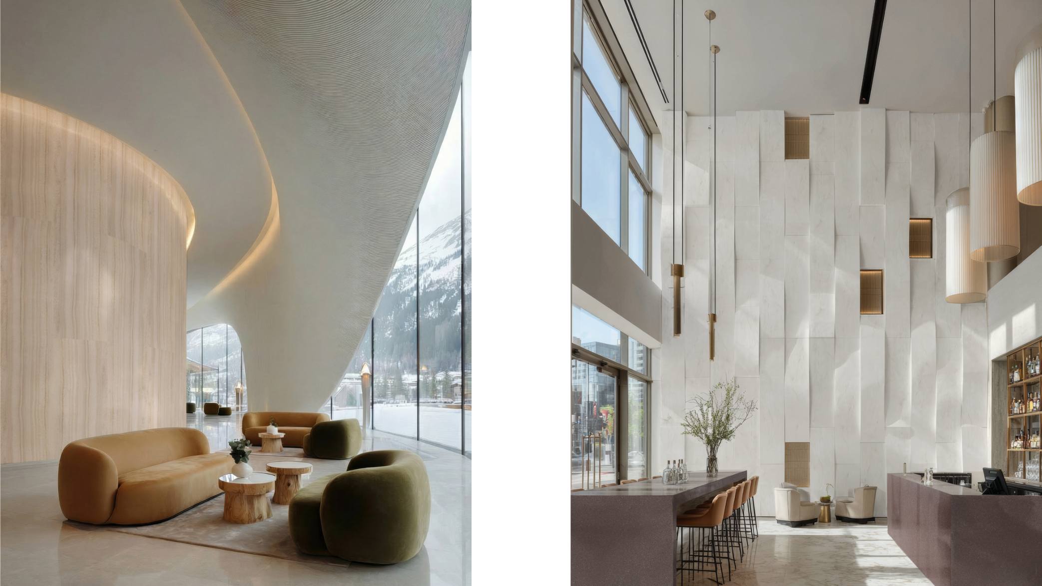 Aplikacje materiału Corian® w intensywnie użytkowanych przestrzeniach lobby, wejścia